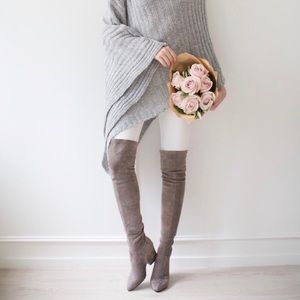 Taupe |  Over the Knee | Suede